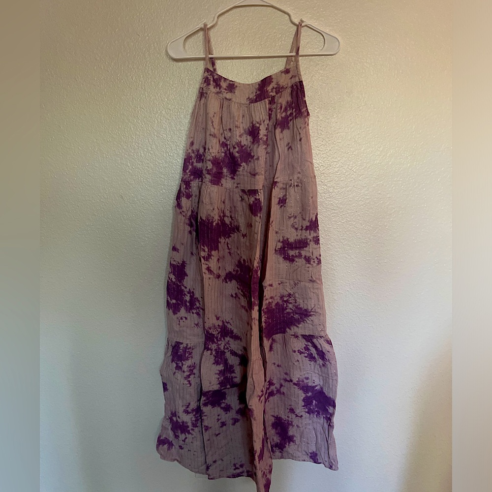 CUTE purple and shiny gold summer dress for girls